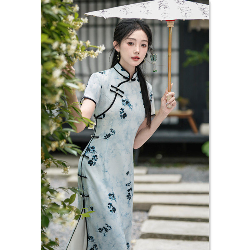 老上海复古中国风年轻女士长款旗袍2026夏季新款改良民国传统礼服