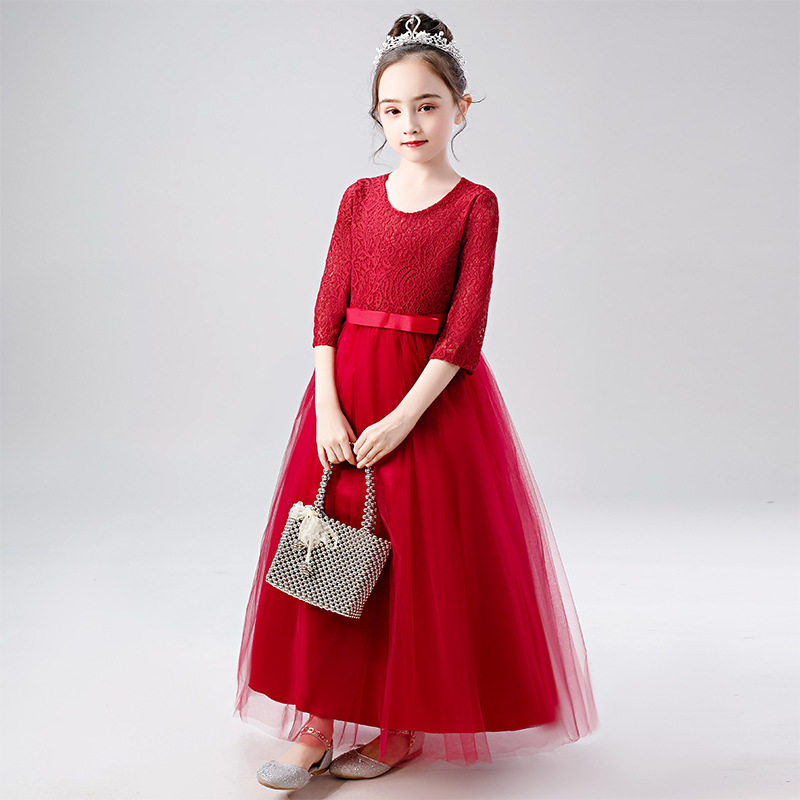 2026新款蓬蓬公主裙秋冬款中大童走秀钢琴表演礼服女童礼服连衣裙