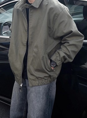 军绿色cleanfit夹克外套男款秋冬季工装痞帅感休闲飞行员上衣