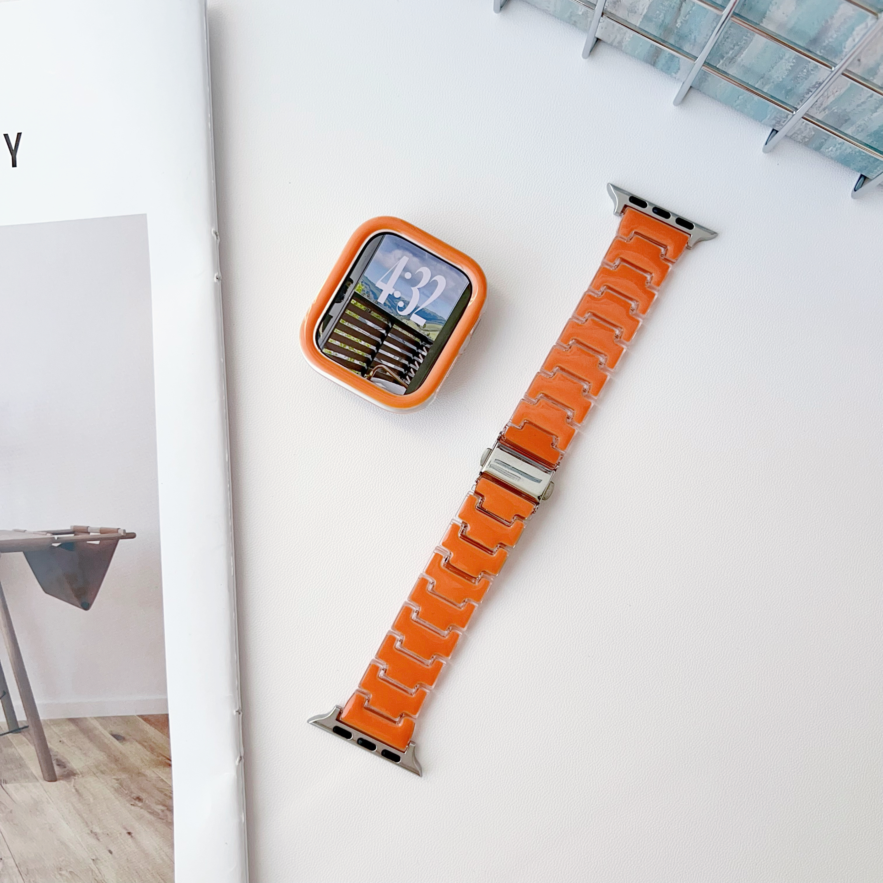 适用于苹果手表表带s11s10糖果色Applewatch亚克力S9/S8腕带ultra