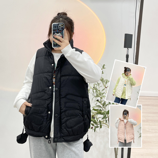 宛宛家加肥大码 棉马甲女200斤胖妹外穿宽松2021秋冬背心棉马夹
