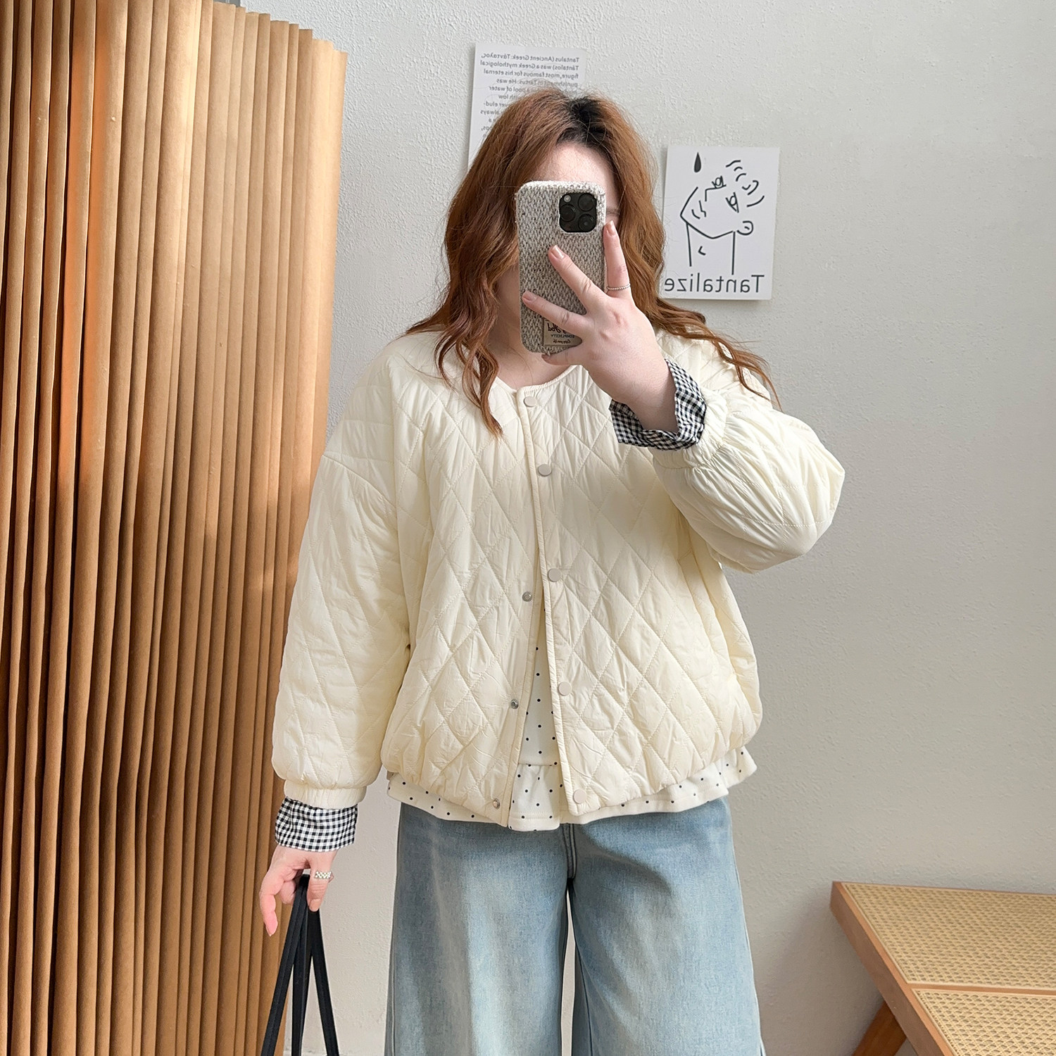 宛宛大码轻薄棉服女胖MM秋冬新款时尚袖拼接菱格拼接内胆保暖棉衣,女装/女士精品,大码棉服,淘宝优惠券,粉丝福利购,淘宝优惠卷