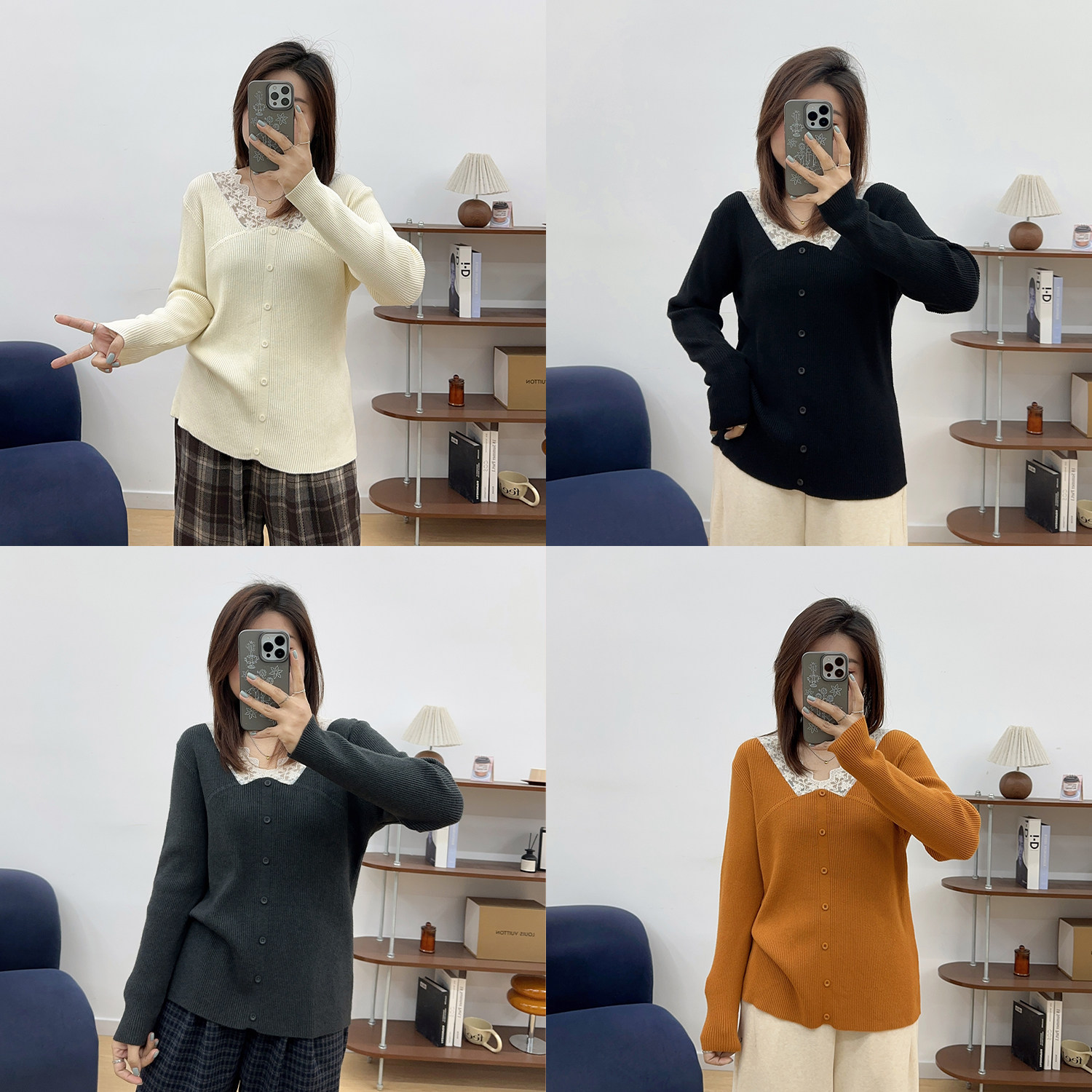 宛宛大码女装韩系蕾丝拼接假两件v领针织衫秋冬季微胖mm显瘦内搭,女装/女士精品,大码内搭,淘宝优惠券,粉丝福利购,淘宝优惠卷