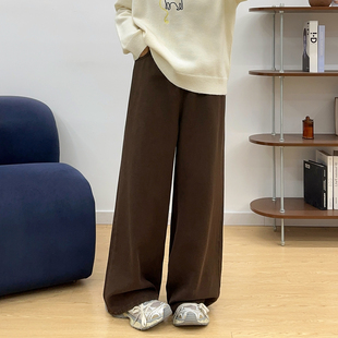 子 女胖mm梨型身材粗腿宽胯阔腿直筒宽松显瘦拖地裤 宛宛大码 牛仔裤