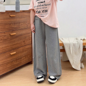 胖MM宽松显瘦松紧腰裤 宛宛大码 新款 女2026春季 子 弯刀百搭休闲裤