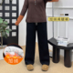 大码 加绒高腰软糯风垂感休闲针织裤 胖MM显瘦阔腿裤 女2024年秋冬季