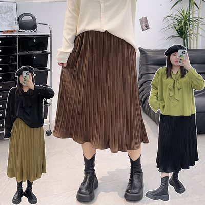 宛宛家金丝绒风琴裙百搭时尚