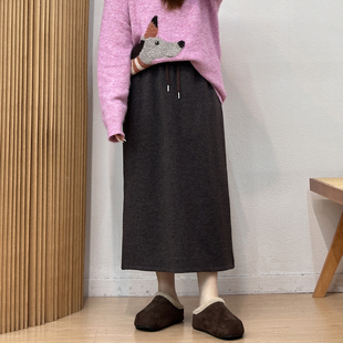 宛宛大码 胖mm休闲加厚半裙 宽松高腰直筒裙女遮胯半身裙2025冬款