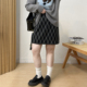 新款 宛宛大码 格子毛呢半身裙冬季 包臀A字裙子胖mm高腰显瘦短裙女