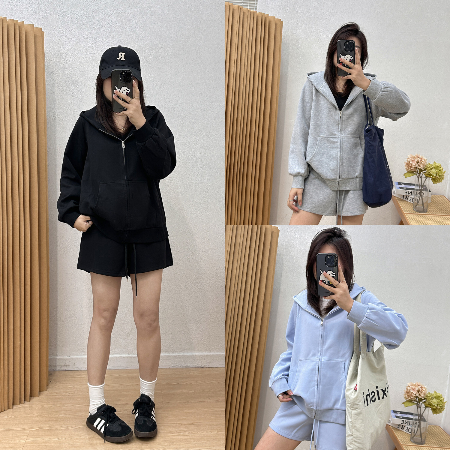 宛宛大码胖MM休闲运动服套装女春秋季减龄宽松卫衣短裤显瘦两件套