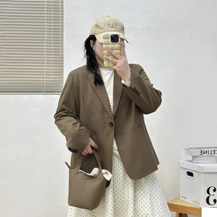 新款 外套女早秋季 高级感气质小西服上衣 胖MM黑色休闲西装 宛宛大码