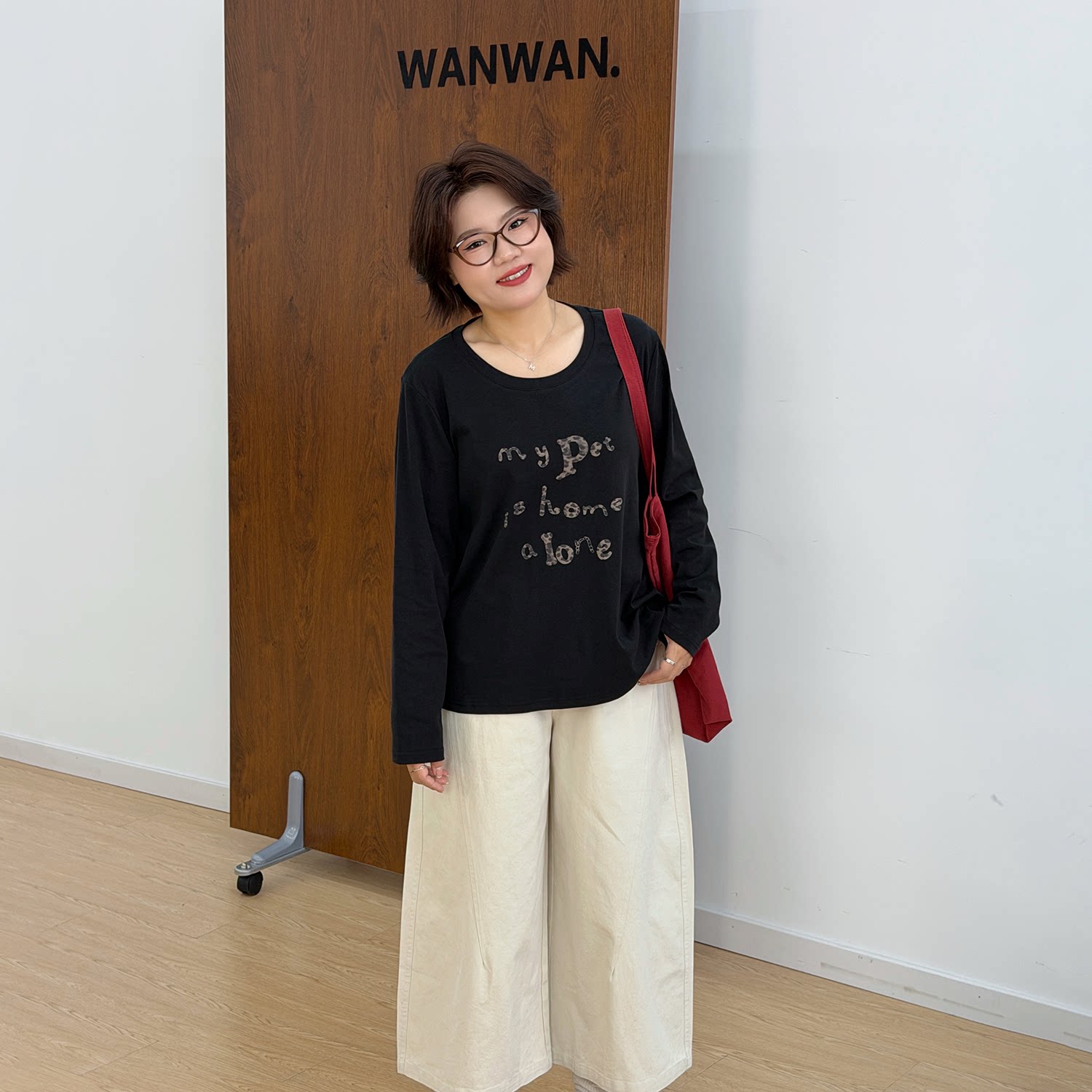 宛宛大码女装春秋新款胖MM辣妹纯欲印花显瘦休闲正肩长袖T恤上衣