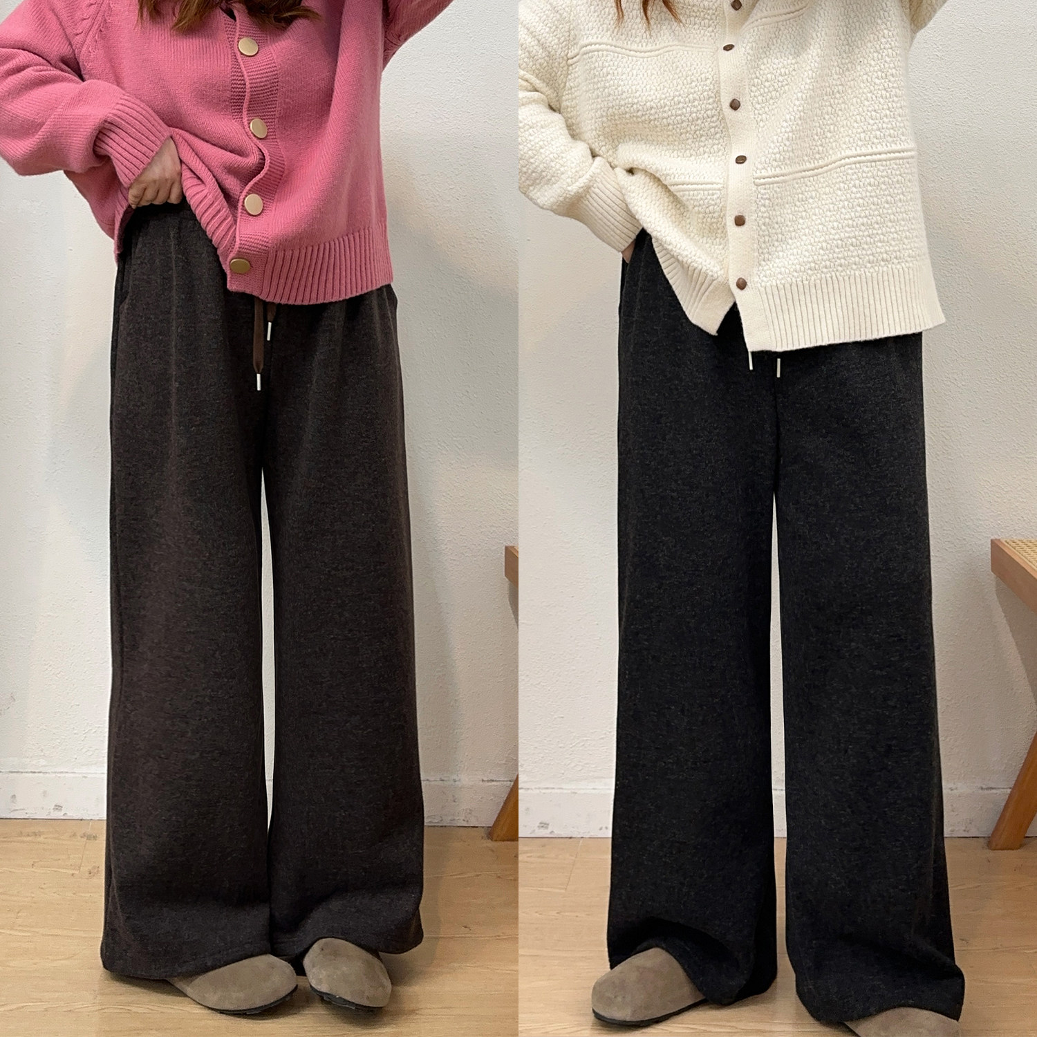 宛宛大码胖mm保暖加绒毛呢阔腿裤女秋冬高腰休闲裤子垂感直筒长裤,女装/女士精品,大码裤装,淘宝优惠券,粉丝福利购,淘宝优惠卷