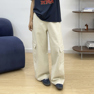 工装 胖mm高腰显瘦宽松梨形身材阔腿裤 休闲裤 新款 子 女春季 宛宛大码