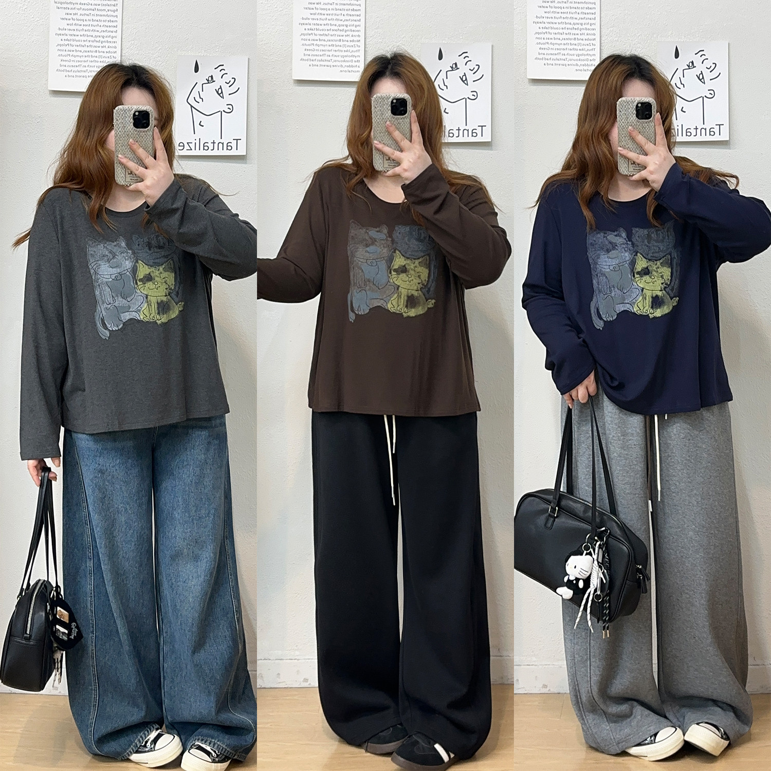 宛宛大码女装长袖t恤2026新款显瘦宽松卡通印花打底衫秋冬季上衣,女装/女士精品,大码内搭,淘宝优惠券,粉丝福利购,淘宝优惠卷