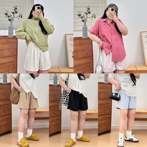高腰显瘦遮胯休闲五分裤