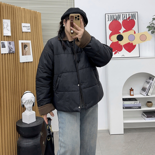小众设计感棉袄外套 胖mm韩系翻领羽绒棉服女秋冬新款 宛宛大码 女装