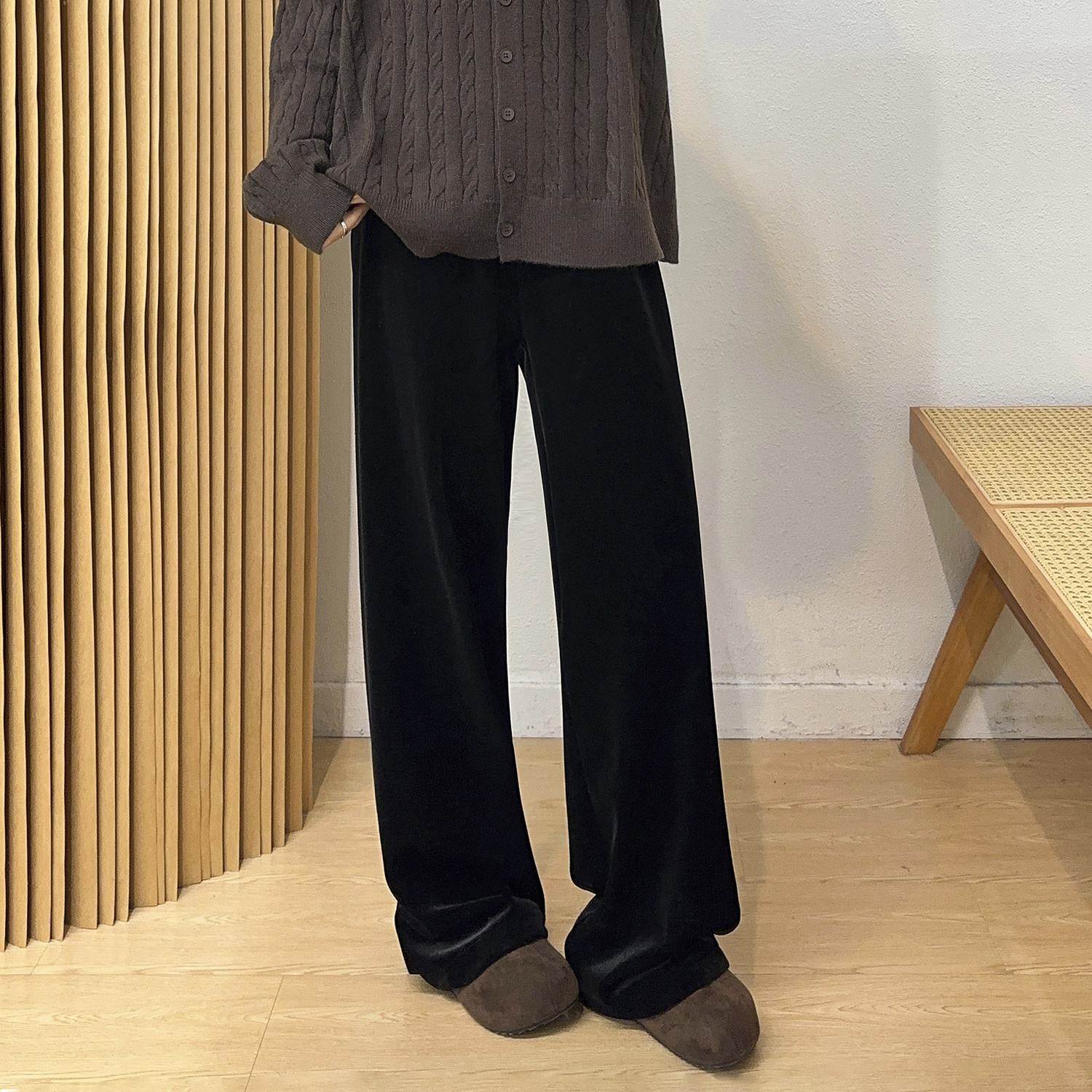 宛宛大码金丝绒阔腿裤女胖mm秋冬新款宽松加绒加厚直筒裤休闲长裤,女装/女士精品,大码裤装,淘宝优惠券,粉丝福利购,淘宝优惠卷