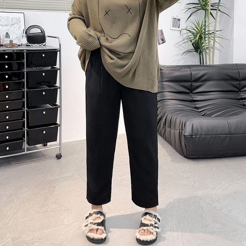 高腰显瘦九分哈伦烟管裤