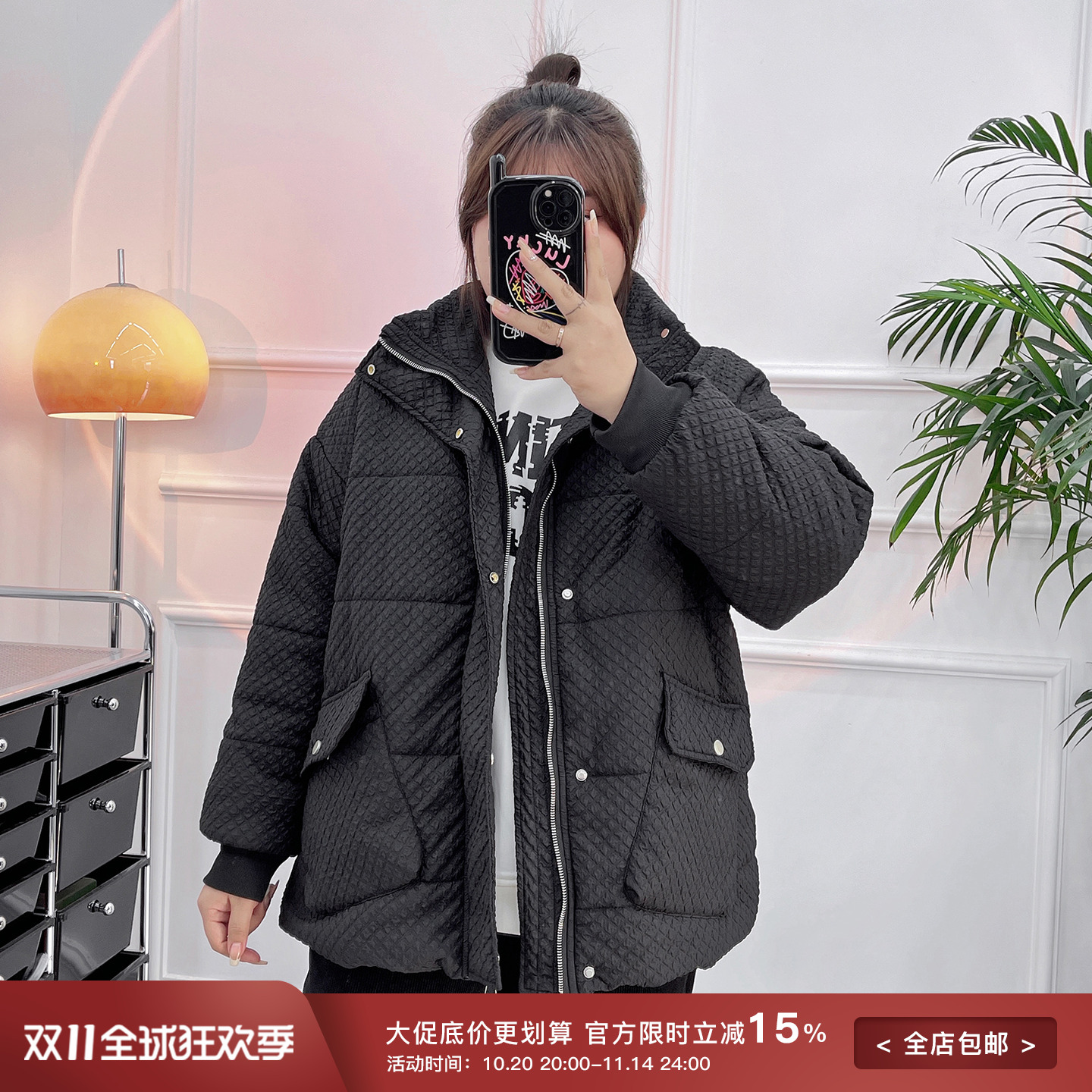 保暖面包服外套甜美收腰棉衣