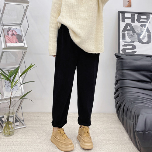 显瘦高腰宽松休闲加厚哈伦裤