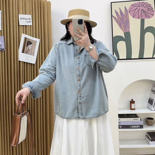 港风复古系牛仔衬衫外套