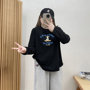 宽松显瘦遮肚上衣内搭打底衫 t恤女早春2026新款 胖mm长袖 宛宛大码