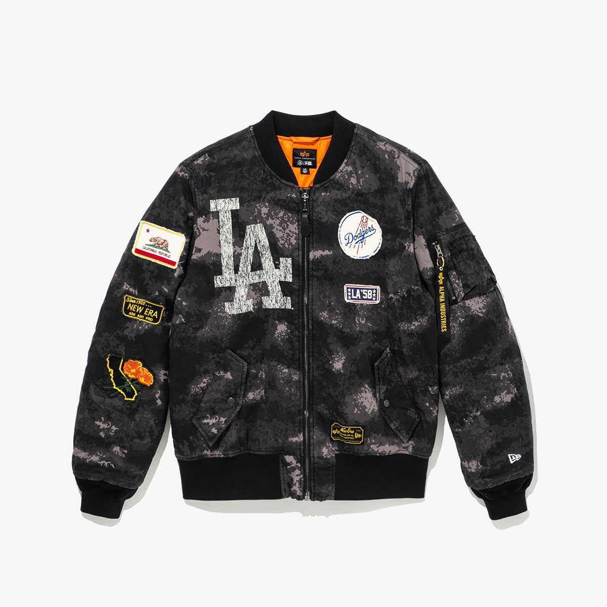 韩国代购NEWERA X ALPHA纽亦华X阿尔法联名款棒球服LA道奇黑迷彩