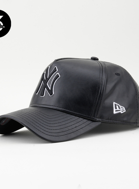 韩国代购NEWERA纽亦华皮革940硬顶大头围卡车帽NY纽约扬基黑色