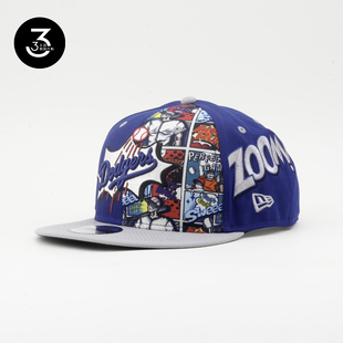 韩国代购NEWERA纽亦华MLB球员周末卡通涂鸦950平沿棒球帽LA道奇队