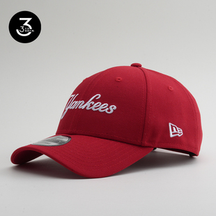 韩国代购NEWERA纽亦华帽子YANKEES940硬顶MLB纽约扬基棒球帽红色