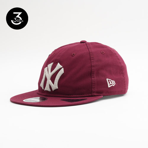 韩国代购NEWERA纽亦华RC950平沿可调节棒球帽复古大LOGO石榴红NY