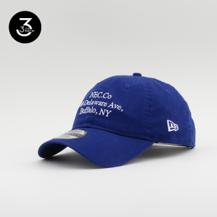 韩国代购 NEWERA棒球帽鸭舌帽920软顶小字母刺绣弯檐帽休闲宝蓝色