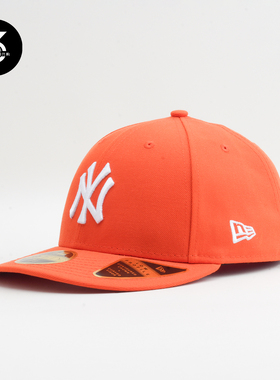 韩国代购NEWERA纽亦华LP5950微弯檐全封闭棒球帽NY纽约扬基桔色