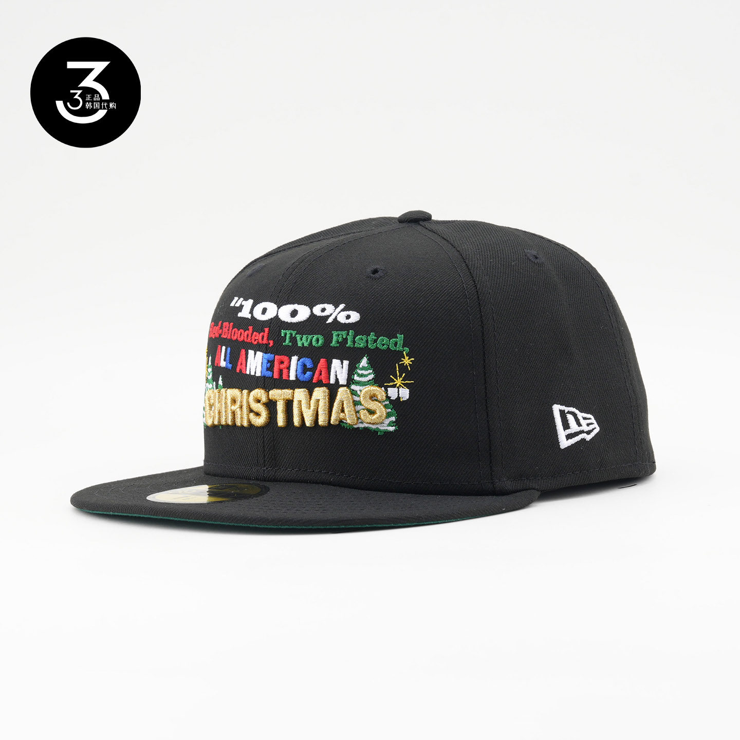 美国代购NEWERA纽亦华圣诞故事电影联名5950平沿全封闭棒球帽黑色