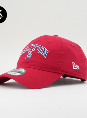 韩国代购NEWERA纽亦华帽子男女同款920软顶小标B字母棒球帽红色