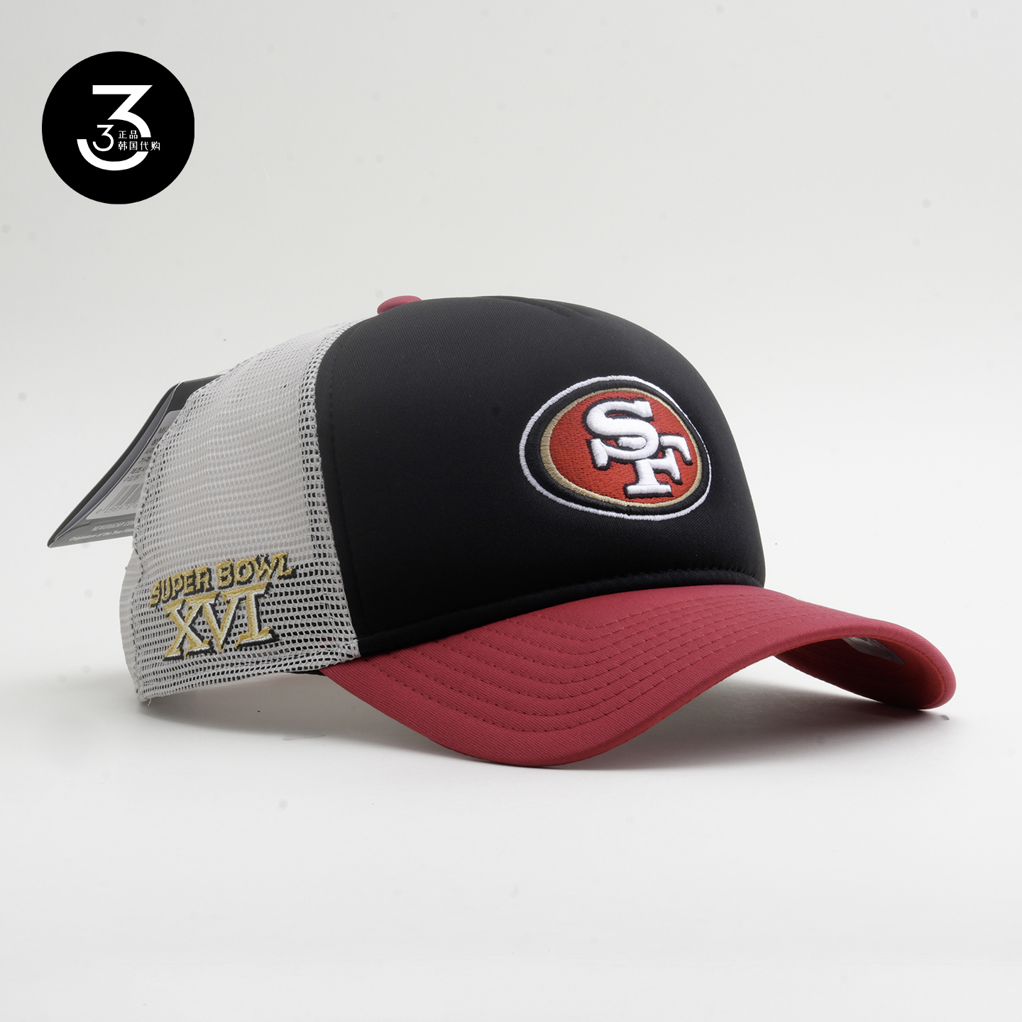 韩国代购NEWERA纽亦华NFL联名940硬顶网眼大头围卡车帽旧金山49人