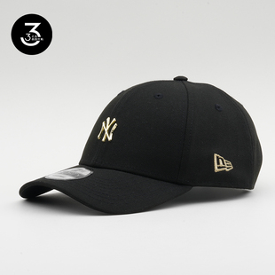 三三韩国NEWERA纽亦华夏防晒大头940硬顶金属小标NY棒球帽纯黑色