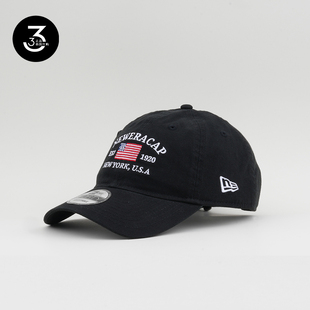 韩国代购 NEWERA纽亦华帽子美国国旗刺绣标防晒940软顶棒球帽黑色