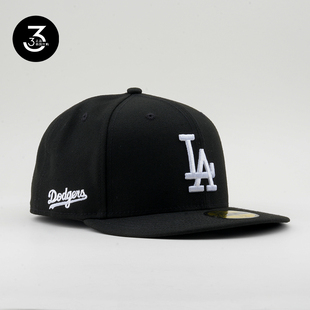 韩国代购 NEWERA纽亦华59FIFTY平沿硬顶全封闭5950棒球帽LA纯黑色