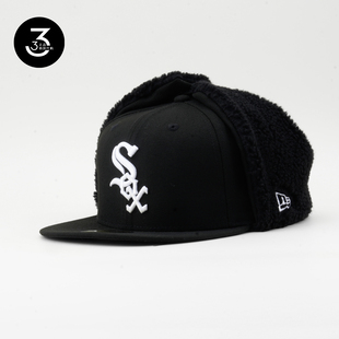 韩国代购NEWERA纽亦华5950平沿全封闭棒球帽羔羊绒雷锋帽SOX白袜