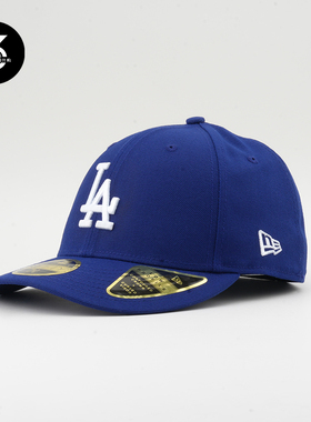 韩国代购NEWERA纽亦华帽子LP5950微弯檐全封闭平沿棒球帽LA宝蓝色