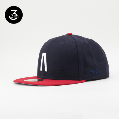 韩国代购NEWERA X FEAR OF GOD联名款5950平沿全封闭棒球帽A标蓝