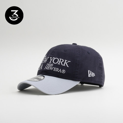 韩国代购NEWERA纽亦华夏防晒940软顶NEW YORK字母棒球帽炭灰双拼