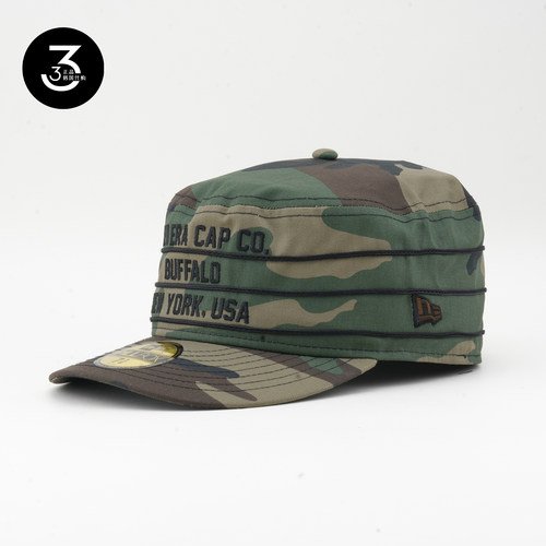 韩国代购NEWERA纽亦华PILLBOX平沿全封闭药盒帽绿迷彩nec三行字母