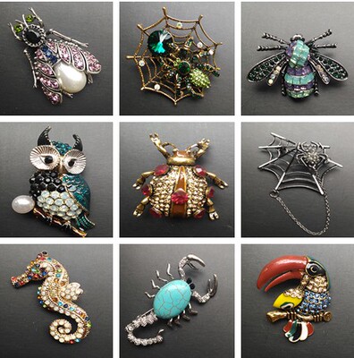 蝴蝶欧美风复古夸张情侣蜘蛛胸针