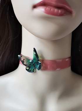 无PU皮女时尚项链蝴蝶