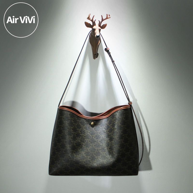 Airvivi-22S45-2025秋冬新款时尚老花水桶包腋下包斜挎包女包