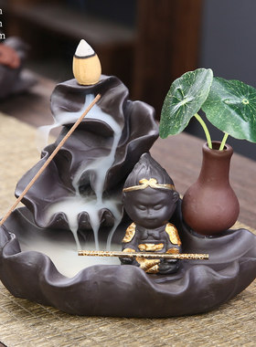倒流香炉家用仿古禅意茶道摆件