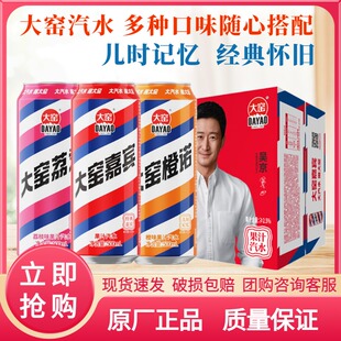 内蒙古大窑嘉宾原味橙诺味荔枝味汽水500ml/罐装果味汽水碳酸饮料